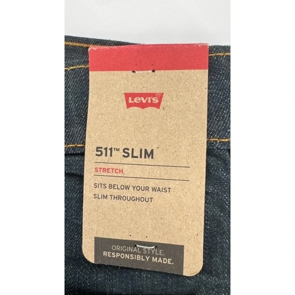 Levi's 511 Slim Men 33x30 Dark Indigo Stretch Denim Jeans NWT Casual Classic
